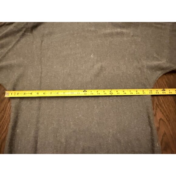 Vintage 80s Abstract Oversized Sweater Dress Large Shoulder Pads Turtleneck Grey - Picture 11 of 16